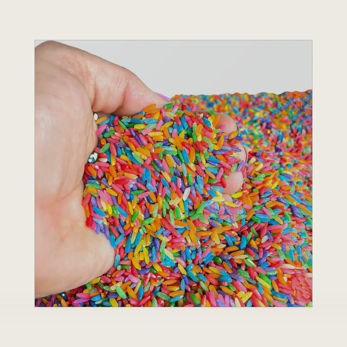 Rainbow Rice Sensory Bin Filler for Sensory Play 2 LB (4 Cups) - Non-Toxic