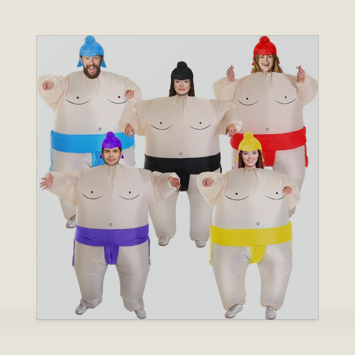 Unittype 5 Pack Inflatable Sumo Costume Adult Halloween Wrestling Suits