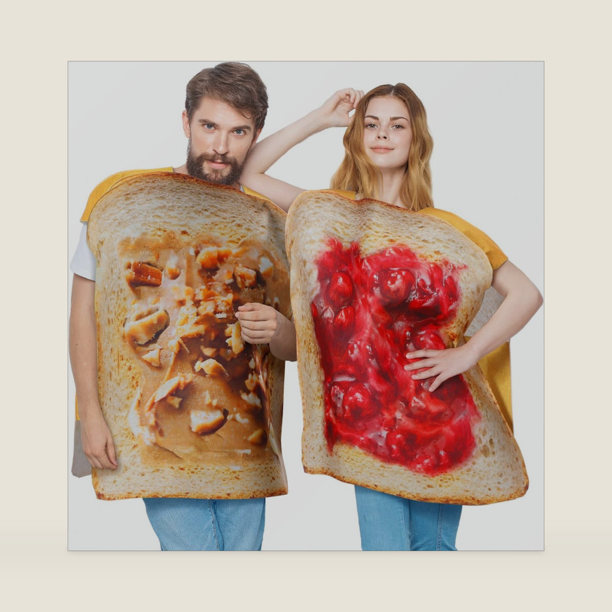 Liitrsh 2 Sets Couple Peanut Butter and Jelly Costume for Adult