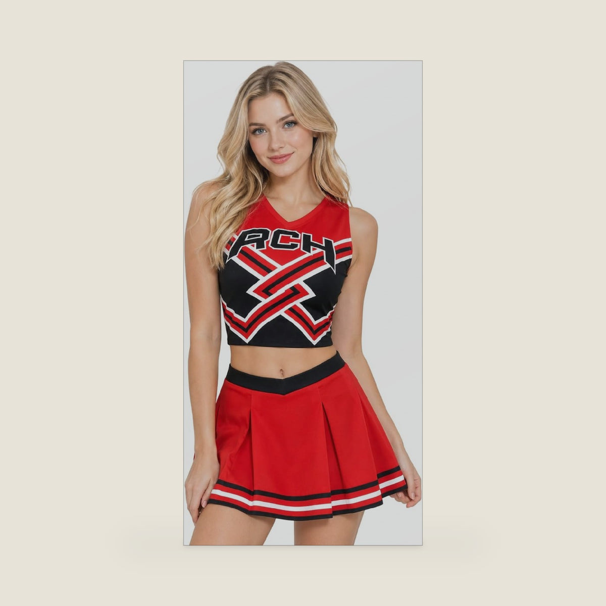 2 Piece Women Cheerleader Costume Top Skirt Sets Cosplay Cheer Outfit Halloween Cheerleading Party