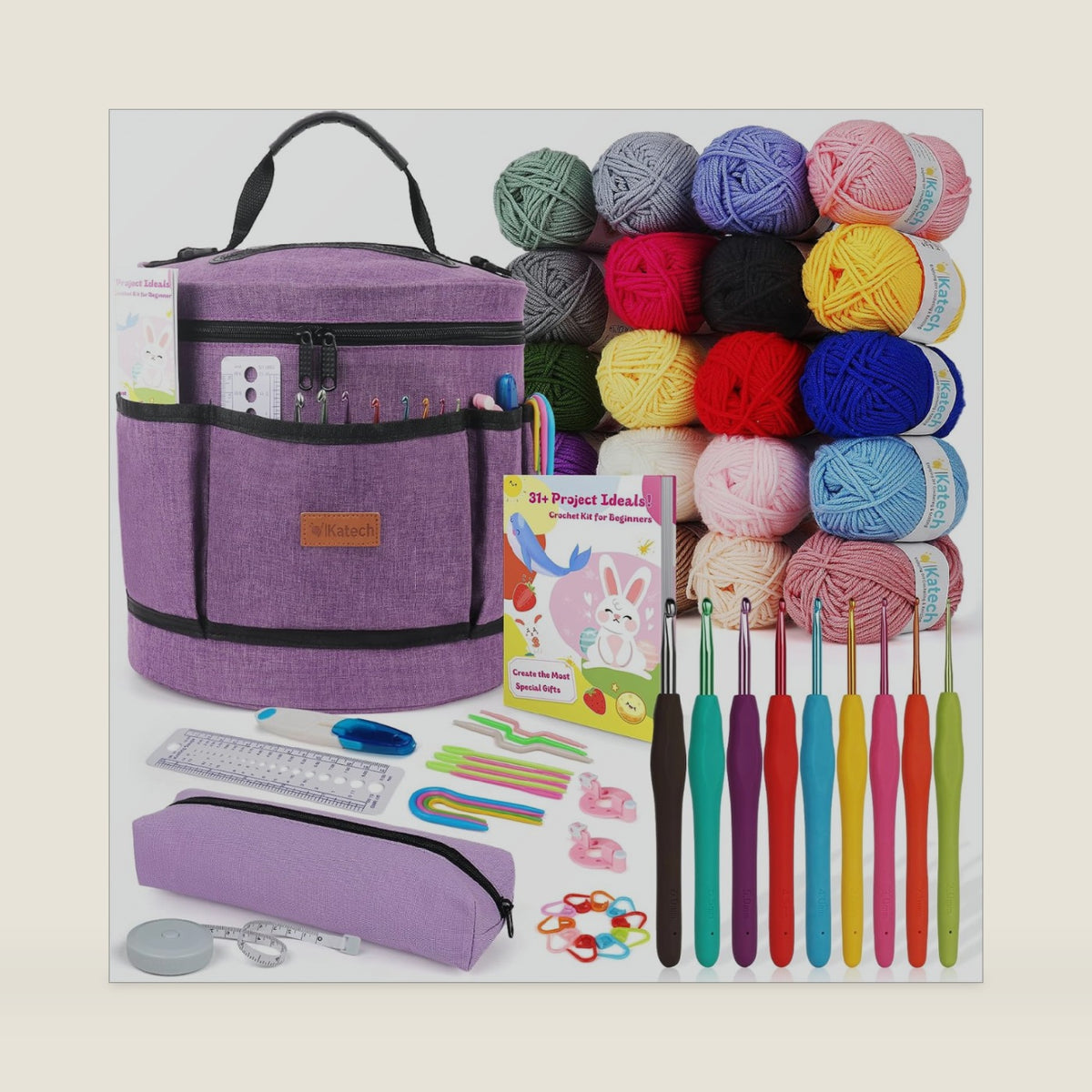 Katech Crochet Kit for Beginners, Adults, Kids Includ Everything You Needed