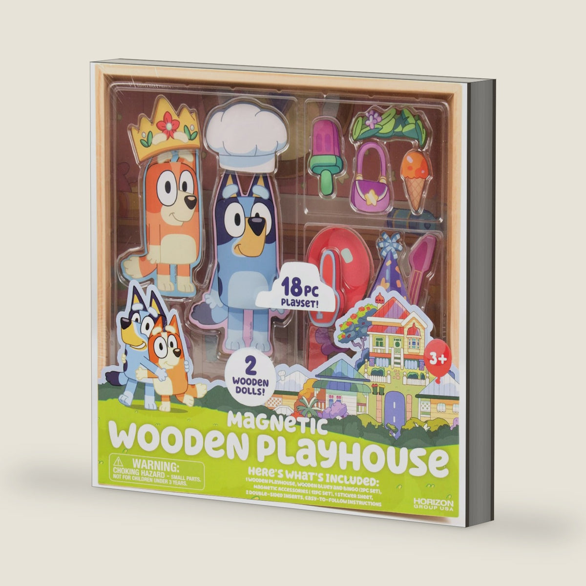 Horizon Group USA Magnetic Playset for Kids, Bluey Wood Playset