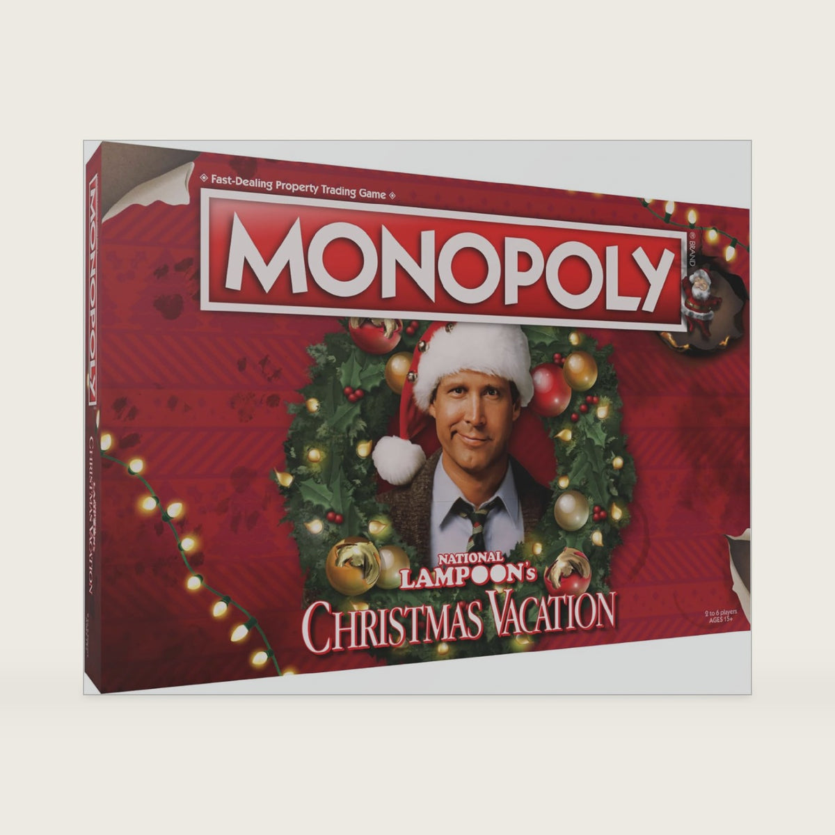 Monopoly National Lampoons Christmas Vacation, Featuring Themed Tokens Squirrel, Egg Nog Glass, Chainsaw & More, 2-6 Players, Ages 15+, Play Time 60+, Officially Licensed National Lampoons Board Game