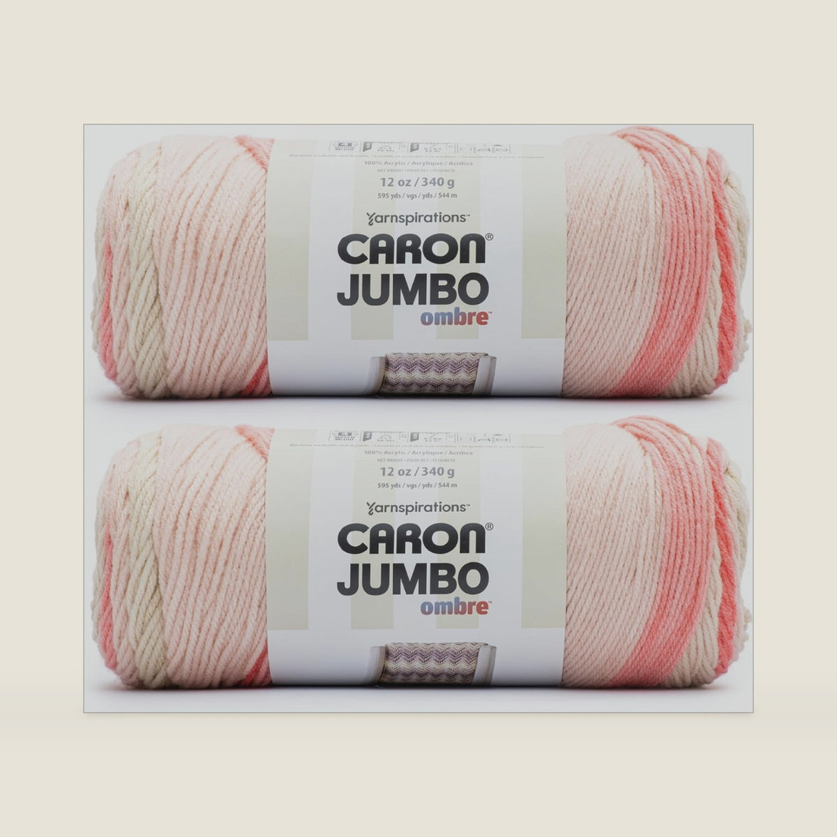 Caron Jumbo Ombre Yarn for Crocheting Soft, Blossom, 2-Pack