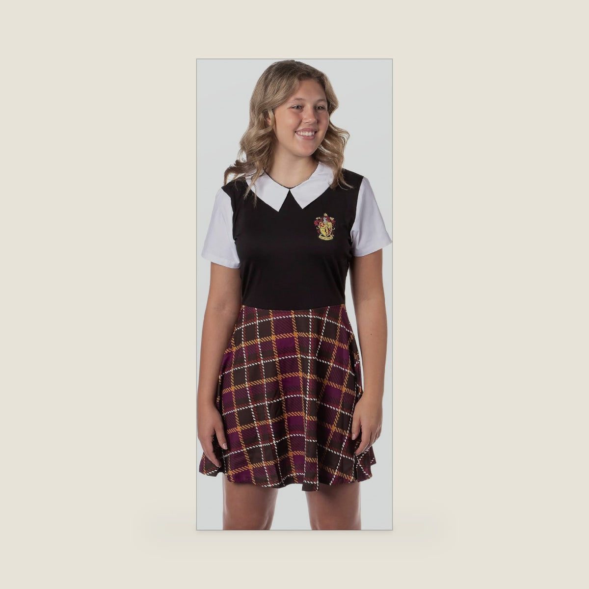 Harry Potter Costume Dress Cosplay Plaid Skirt Dresses for Women Juniors, All 4 Hogwarts Houses Available