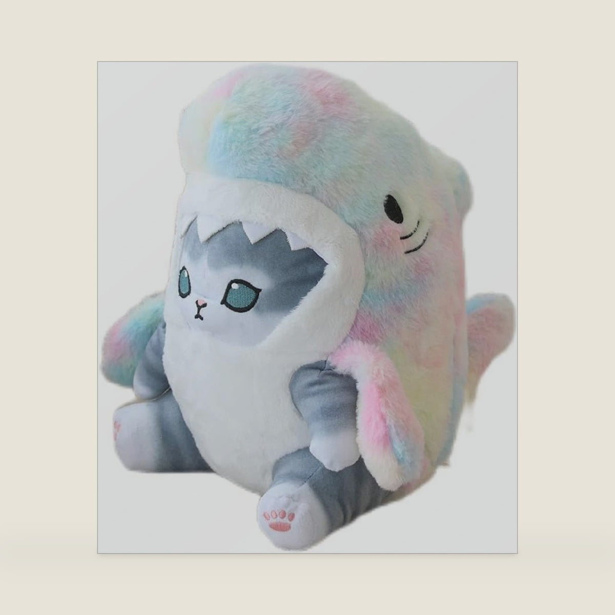 8Inch Tie Dye Shark Cat Plush Toy