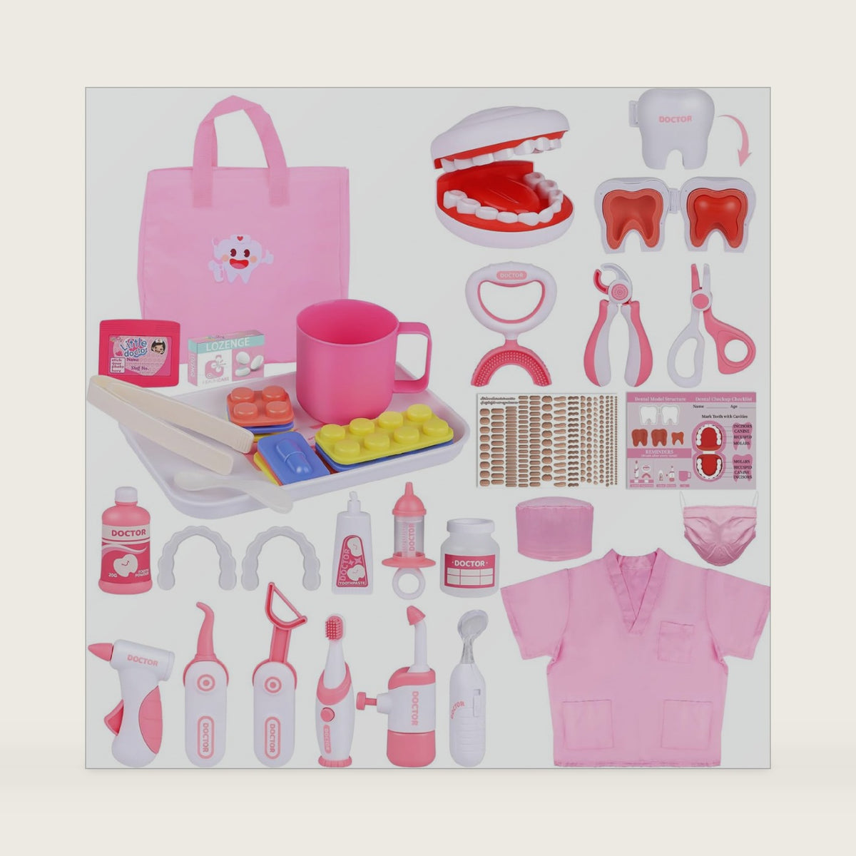 Gifts2U Dentist Kit for Kids, 42Pcs Pretend Play Doctor Set for Kids