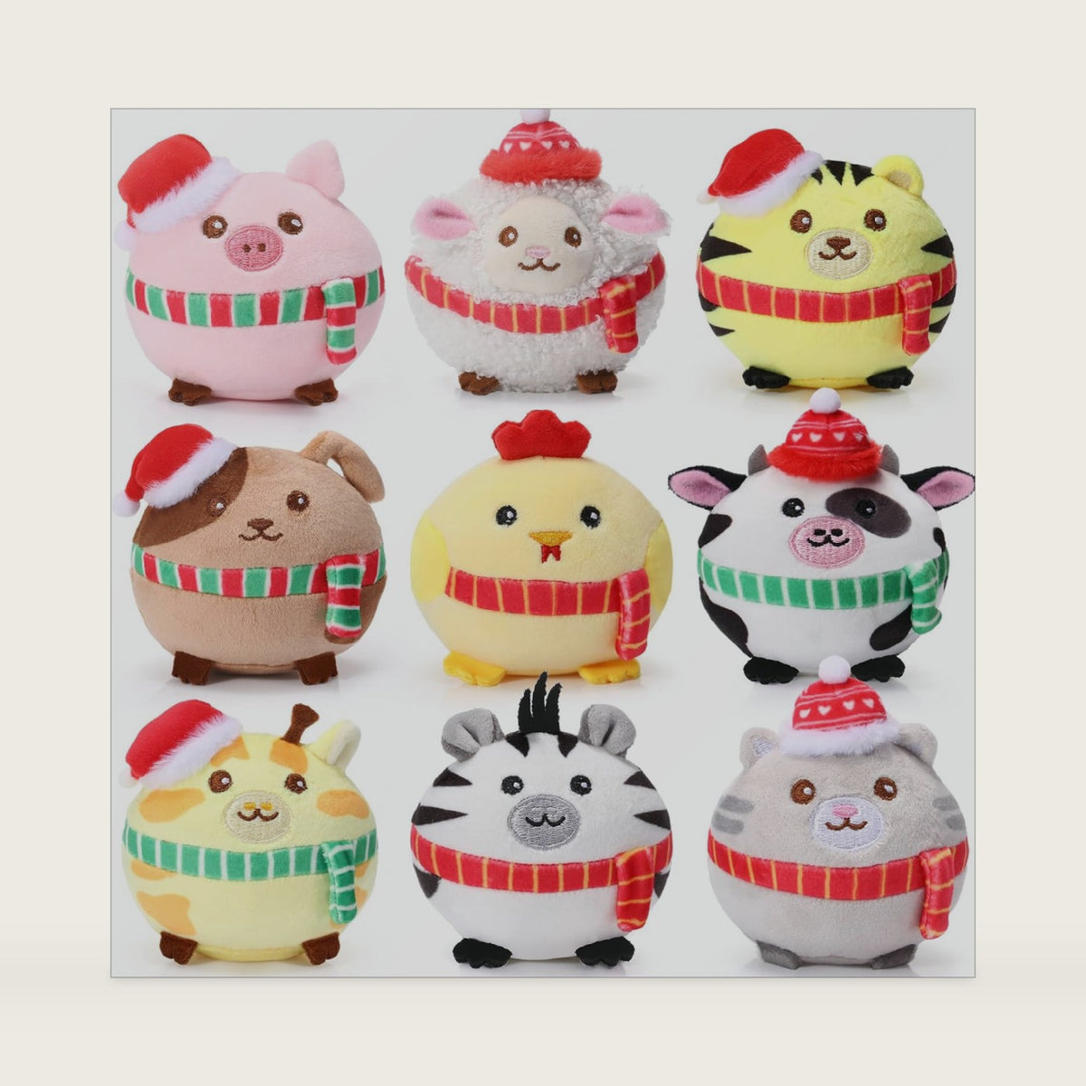 Skylety 9 Pcs Mini Plush Stuffed Animals Toys Bulk,Festive Style
