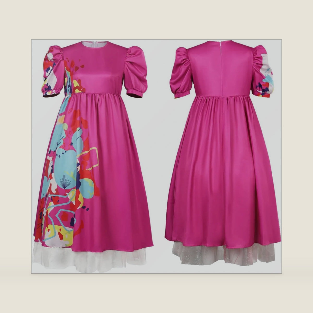 Weird Costume Dress Adult Women Halloween Movie Pink Dress Outfit Skirt