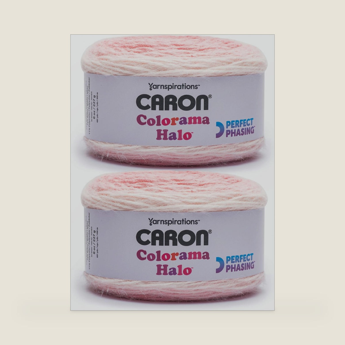 Caron Colorama Halo Cake Ombre Yarn for Crocheting, Rose Frost, 2-Pack