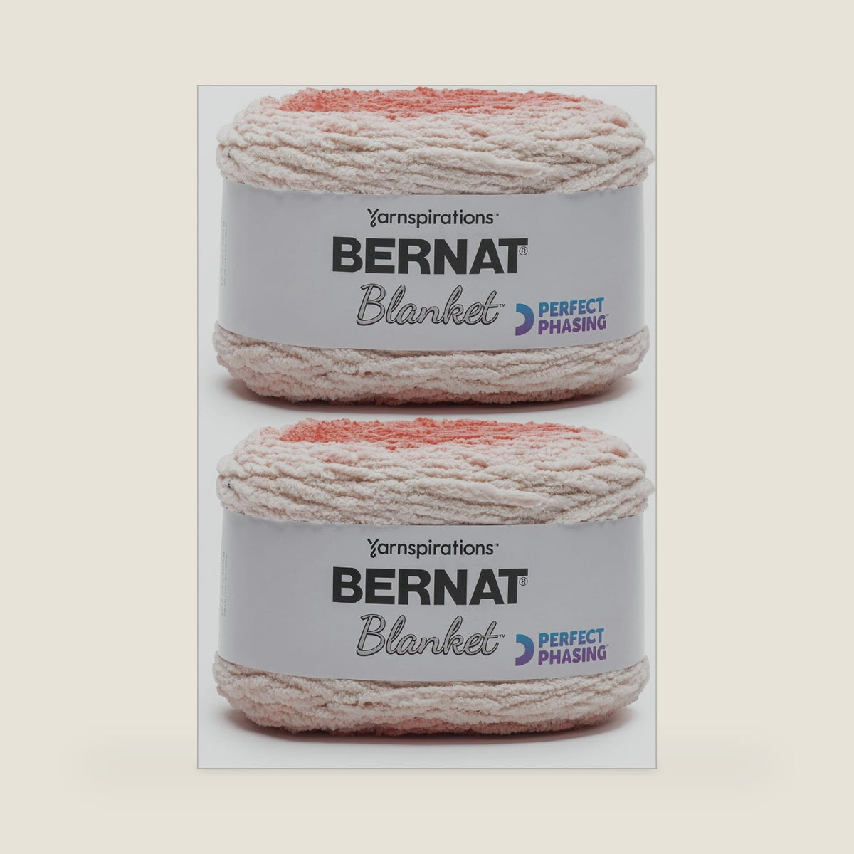 Bernat Blanket Perfect Phasing Soft Crochet Yarn, Crimson 2-Pack