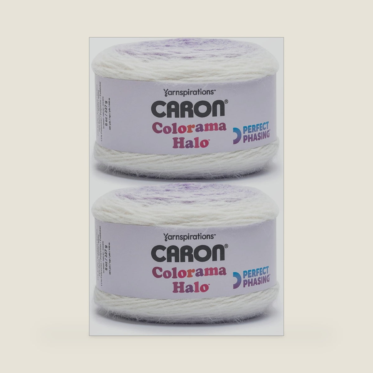 Caron Colorama Halo Cake Ombre Yarn for Crocheting, Lavender Frost, 2-Pack