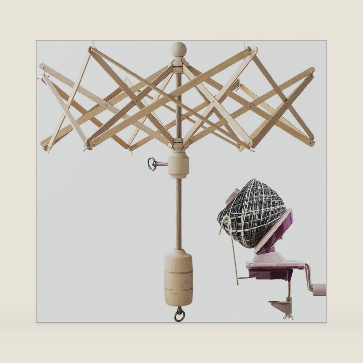 Knit Picks Yarn Winding Bundle - Yarn Ball Winder and Birch Wooden Yarn Swift