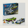 LEGO City Police Car and Muscle Car Chase, Emergency Vehicle Toy for Boys and Girls, Fun Gift for Kids Ages 6+ who Love Pretend Play Toys, Police Toy with Officer and Crook Minifigures, 60415