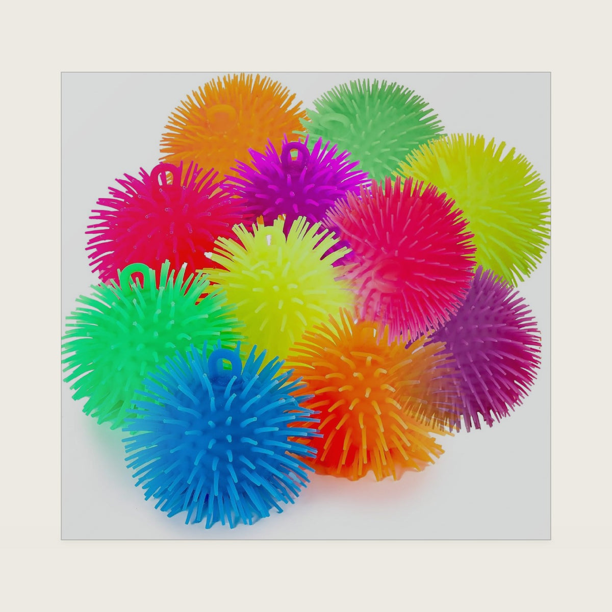 Playbees Spiky Puffer Balls, Sensory Fidget Toy for Kids & Adults, 12 Pack