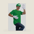 Disguise Luigi Costume Kit, Official Nintendo Super Mario Halloween Costume Accessories including Hat with Mustache and Gloves, Adult Size
