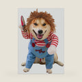 Dog Halloween Costume,Funny Chucky Dog Costume with Pet Wig,Cosplay Scary Outfit with Knife Clothes for Dogs (Small)