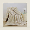 Chunky Knit Blanket Throw for Couch, 51"x63" Chunky Yarn Knitted Blankets