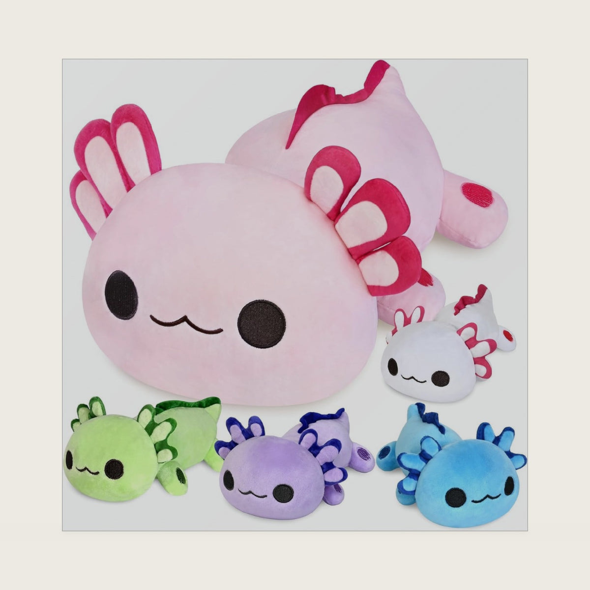 KMUYSL Mommy Plush Toys with 4 Babies, Stuffed Animal for Kids, Axolotl