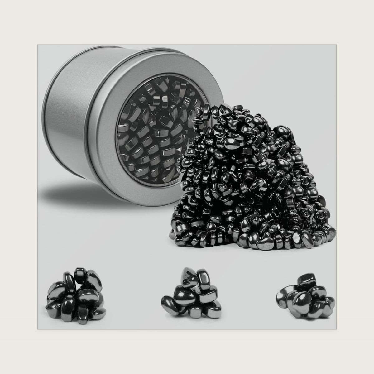 Luckyrao Ferrite Putty Black Over 500 Weak Magnetic Ferrite Stones, Satisfying Magnet Rocks Desk Toys for Office and Fidget Toys for Adults (Black)