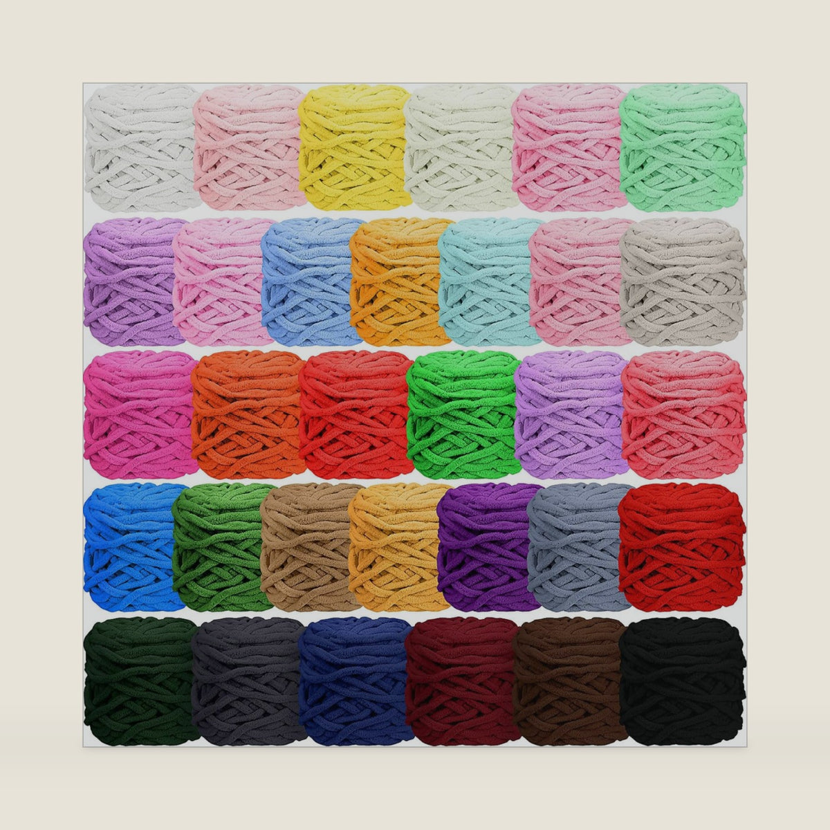 Timgle 32 Skeins Chunky Chenille Yarn Soft for Crochet, Stylish Color