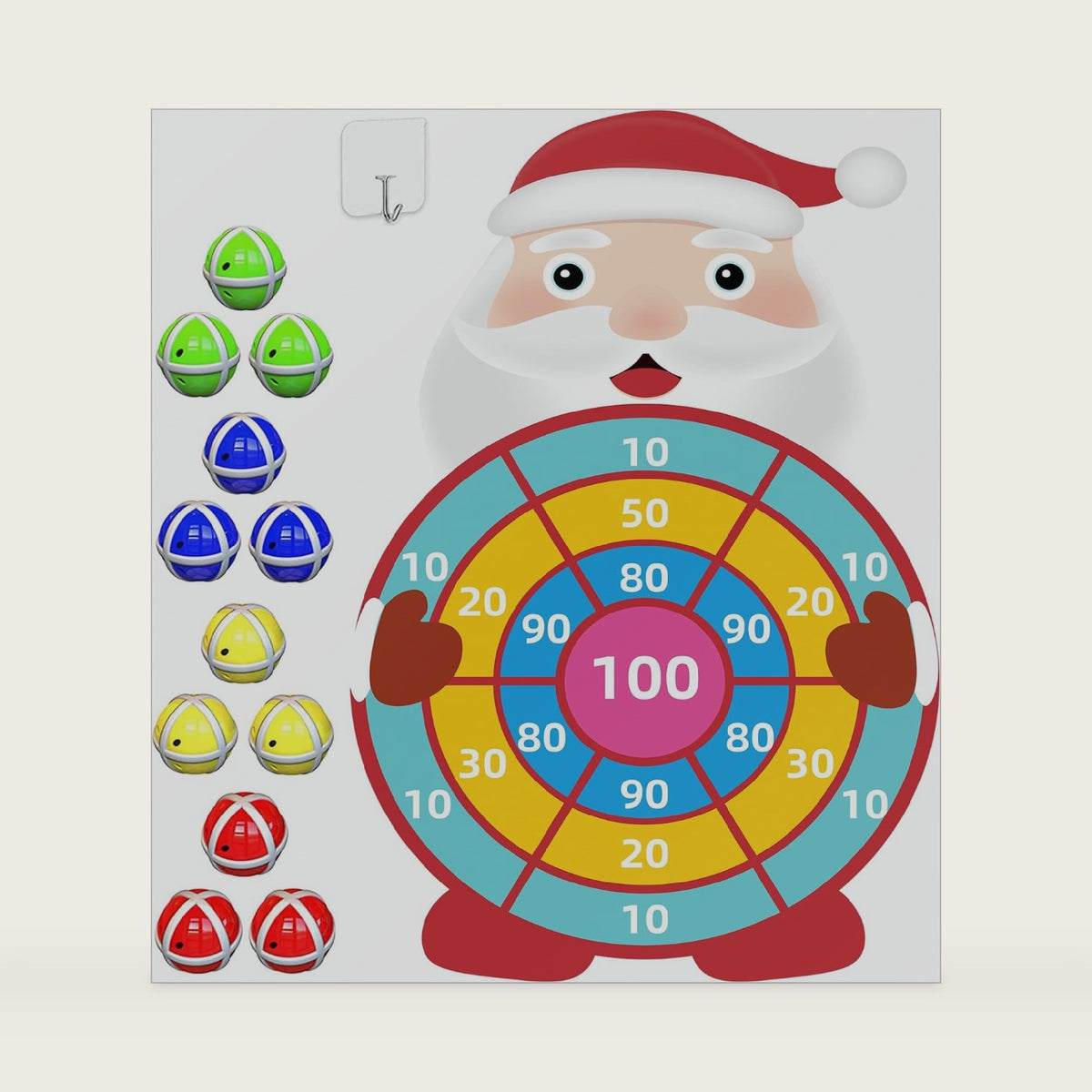 30” Christmas Games Toys Gifts for Kids, Large Santa Claus Dart Board Game, Christmas Party Supplies Indoor Outdoor Decor, Xmas Birthday Gifts for Boys Girls, Kids Party Favors Stocking Stuffers
