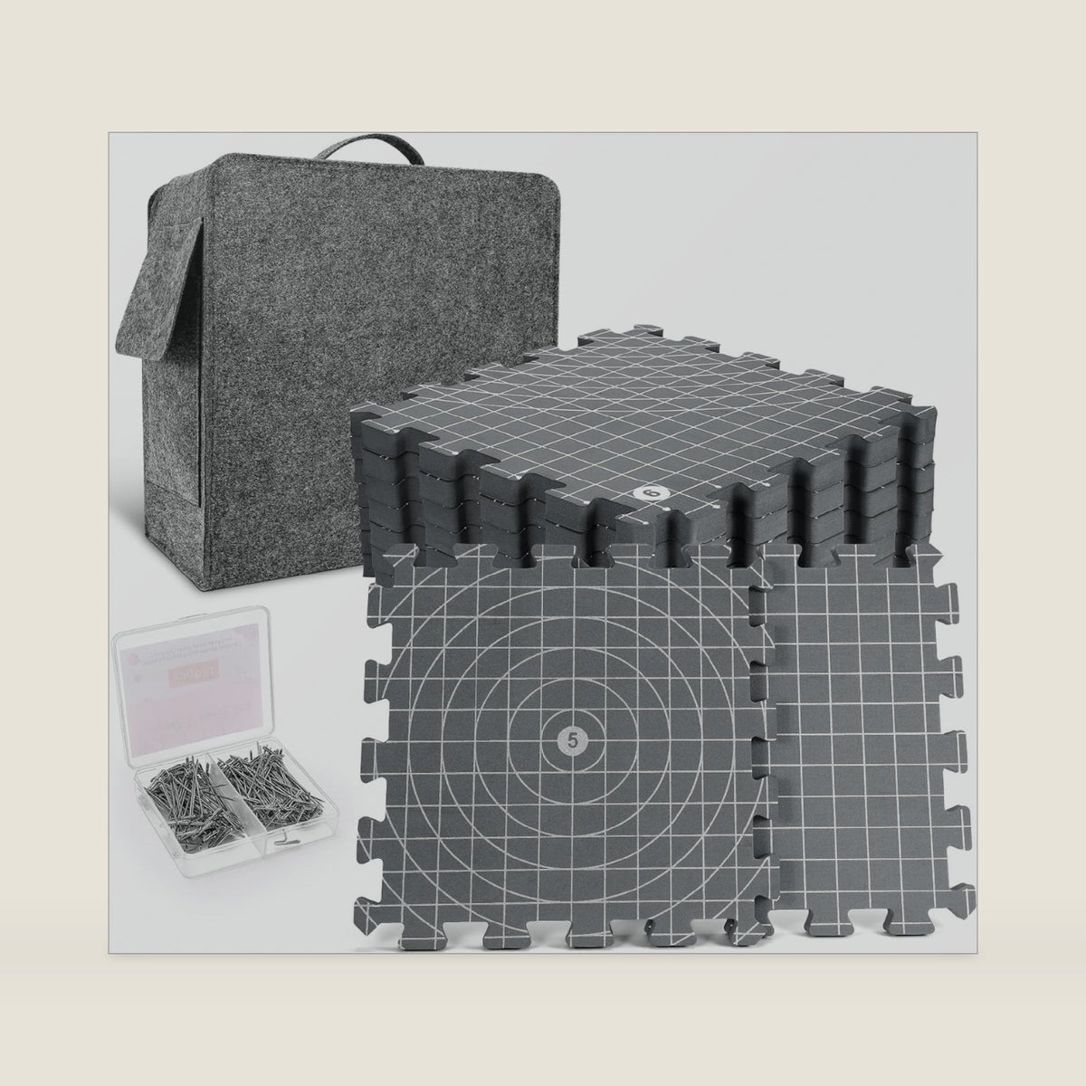 Yrangee Blocking Mats for Knitting & Crochet Project-9 Packs Double Side