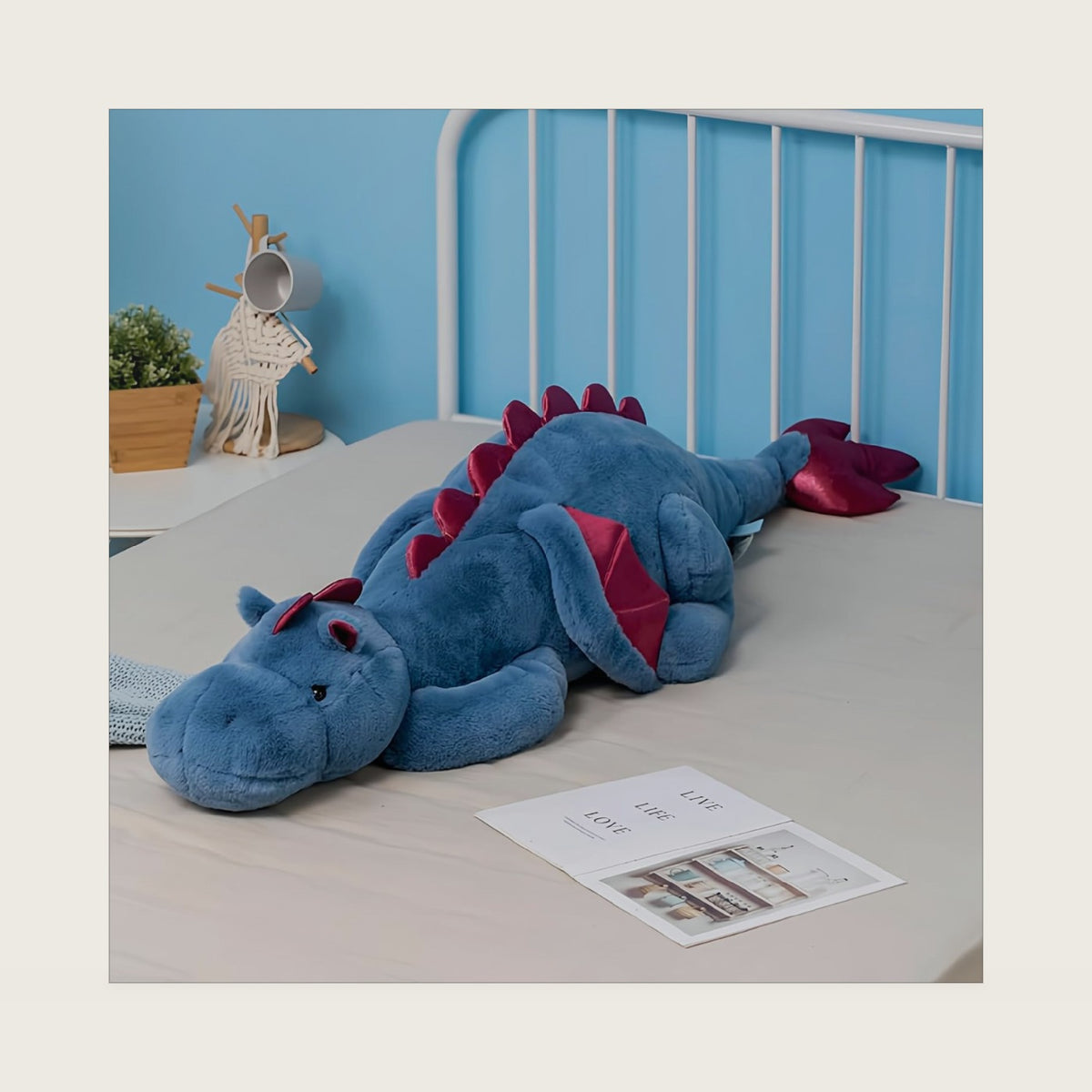 Little Weighted Dragon Stuffed Animal 27.6" 2Lbs, Small Blue Weighted Plush Dragon Toy for Kids and Adults(2025 Weighted Version)