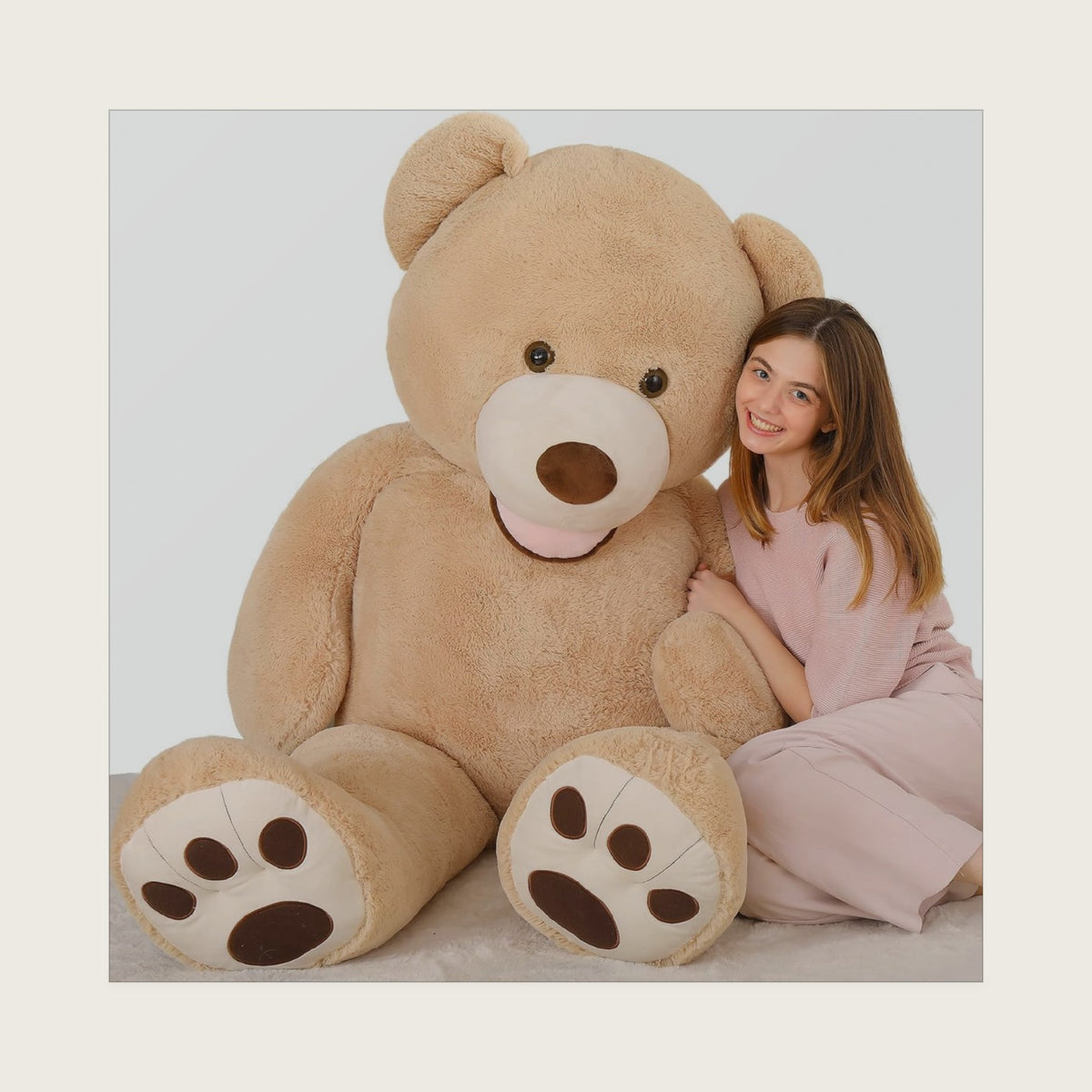 MaoGoLan Giant Teddy Bear, 5 Feet Stuffed Animal, Brown Valentines Big Plush for Girlfriend Boyfriend, Soft and Fluffy Life Size Teddy Bear Gift for Baby Shower