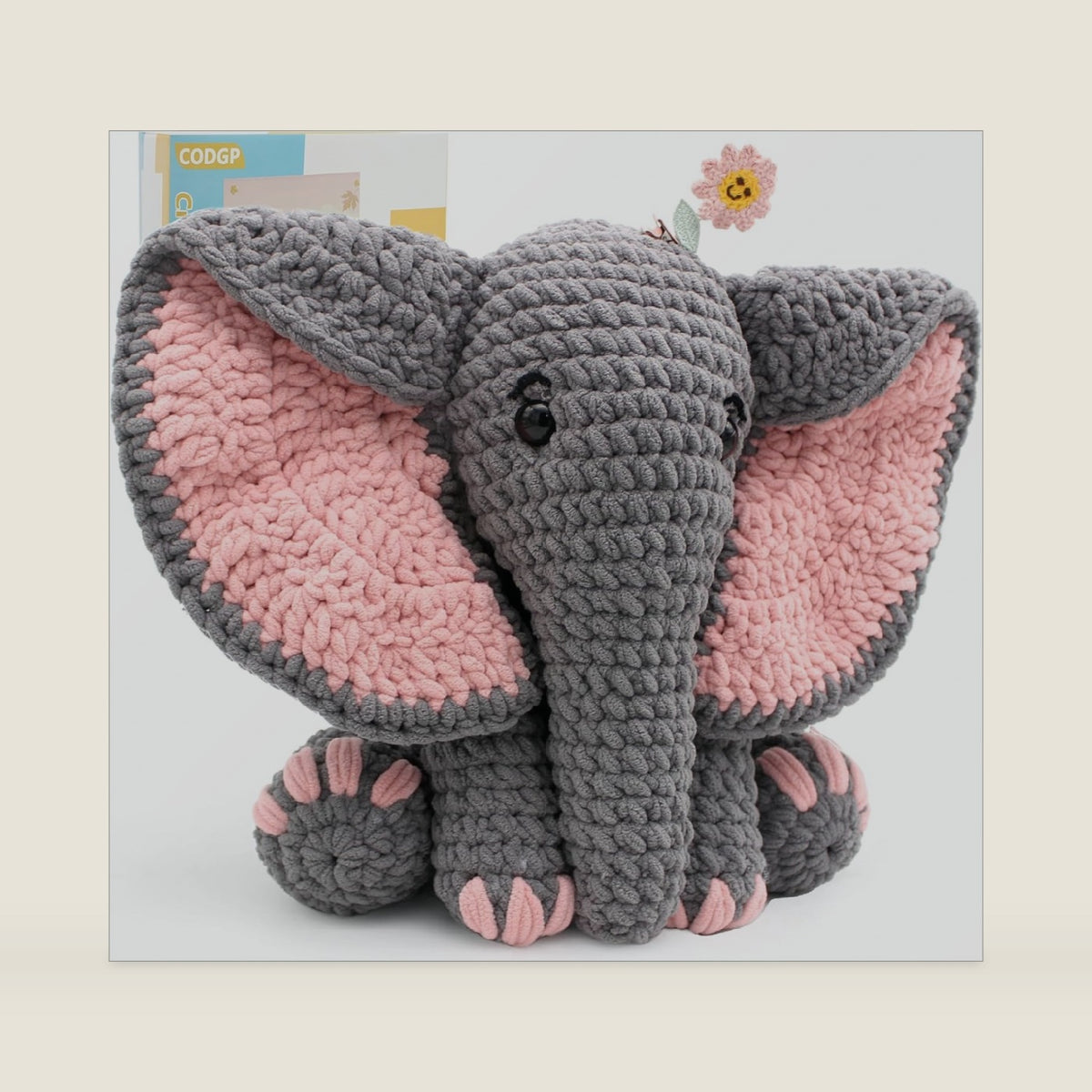 CODGP Crochet Kit for Beginners, 13-Inch Elephant Crochet Kit for Adults