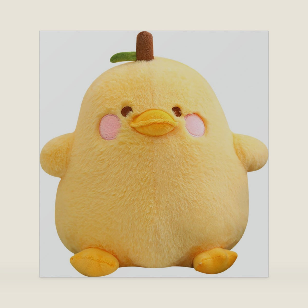 PEACH CAT Cute Fruit Pear Duck Plush Pillow Duck Stuffed Animal Toy for Kids Yellow 8"