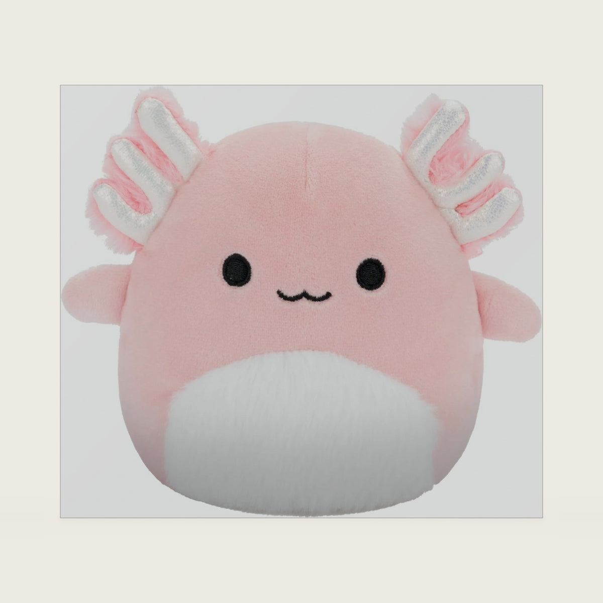 Original 5-Inch Archie Pink Axolotl with White Fuzzy Belly - Official Plush (Little)