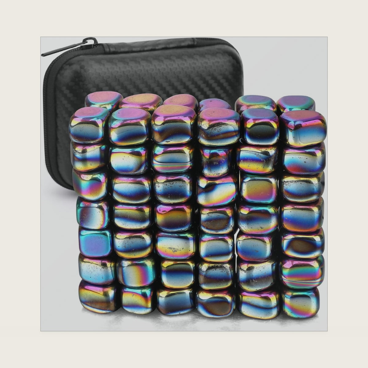 500g Magnetic Stones Rock Fidget Toys for Adults, Magnetic Game, Smooth Ferrite Putty Stones Replacement Magnet with Fiber Case for Ferrite Putty, Desk Toy Magnet for Whiteboard Office Kitchen