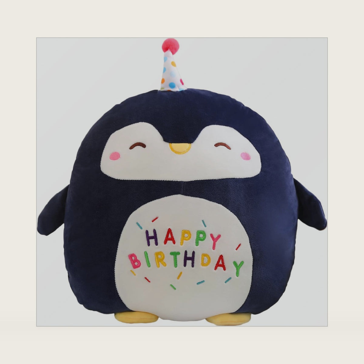 Penguin Plush Toy Penguin Stuffed Animal Cute Birthday Penguin Plushies Pillow Soft Happy Birthday Plush Toy Gifts for Kids Home Decor