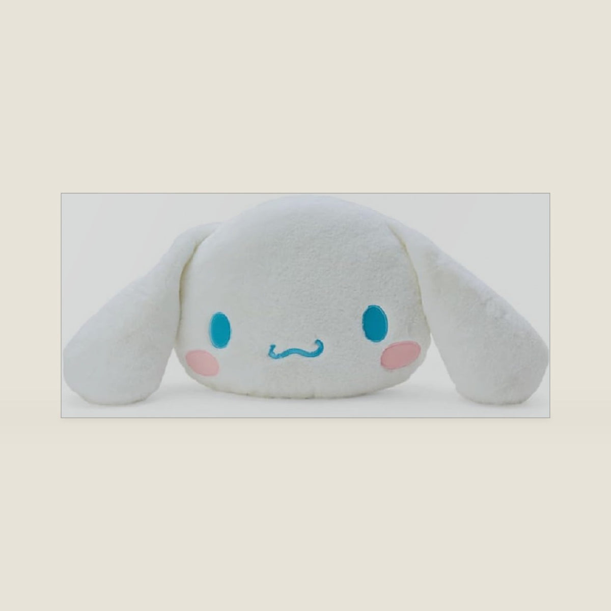 Original Puroland Cinnnamoroll Face Shaped Cushion Pillow S Size 22.04 x 3.93 x 10.23 Inches Japan Import with Kanji Love Sticker Original Package