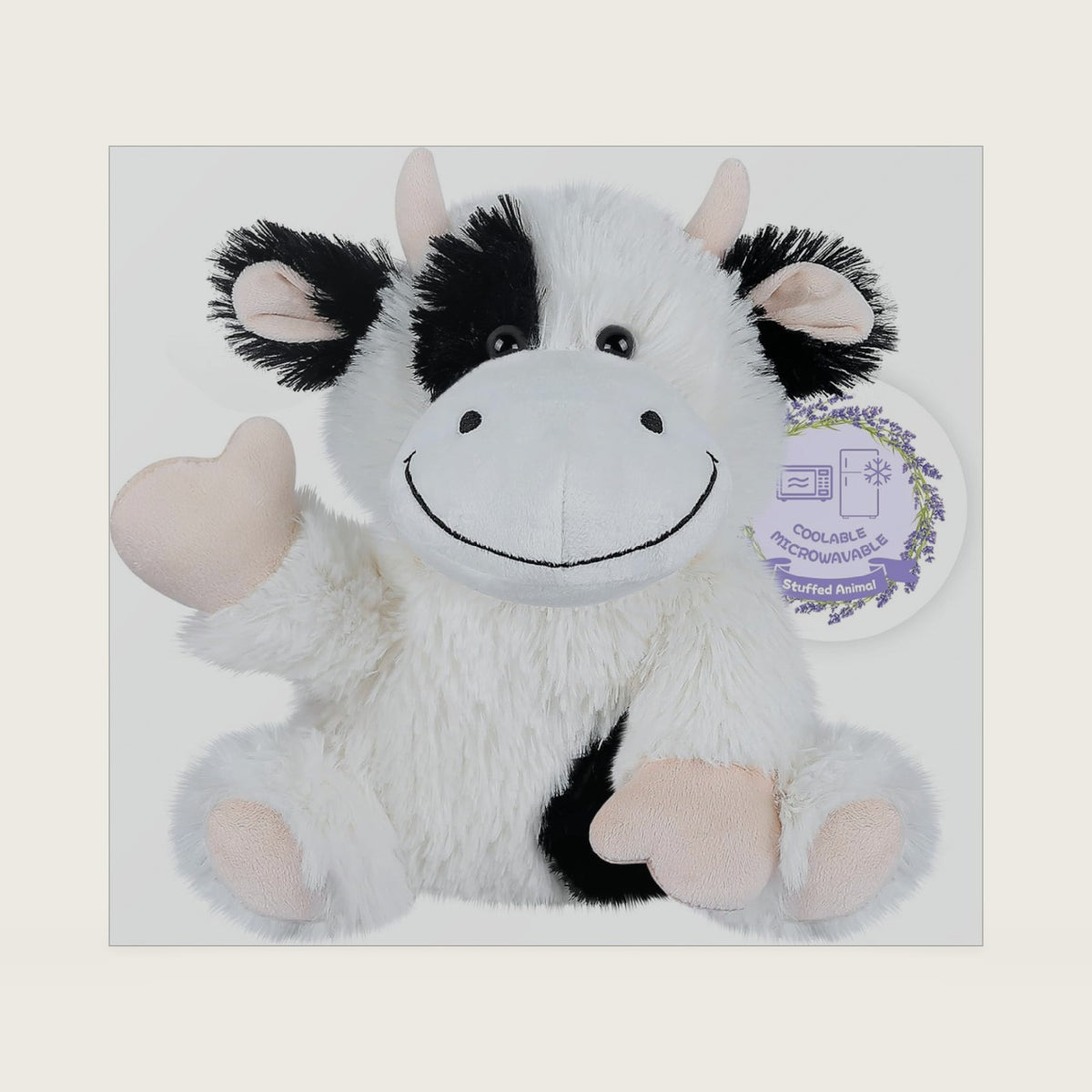 SuzziPals Heatable Dairy Cow Stuffed Animal Heating Pad for Period Cramps