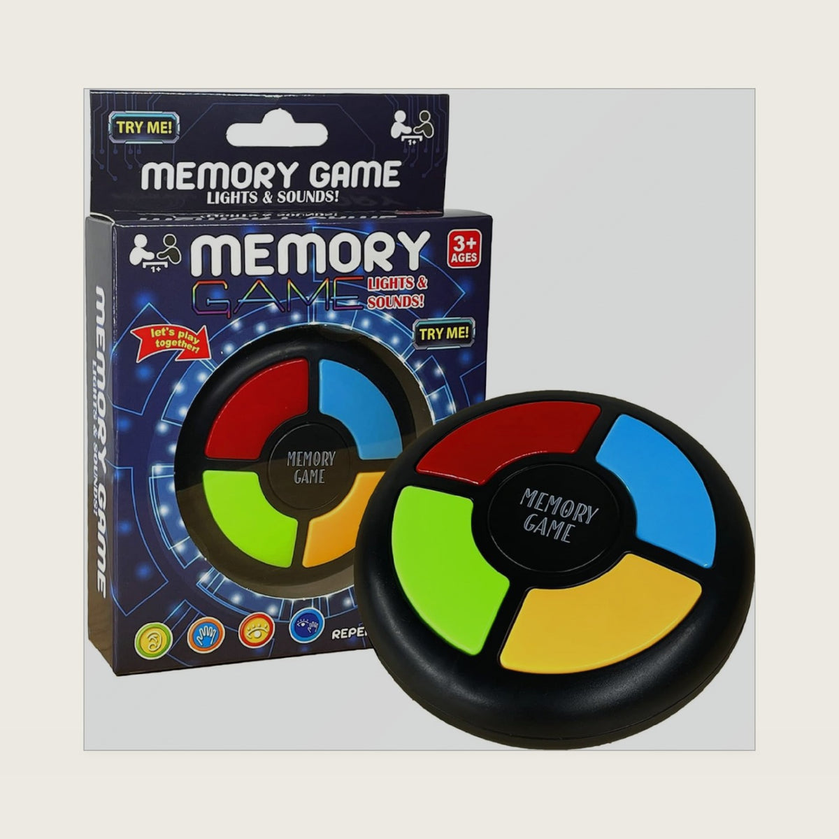 tingbowie Memory Game Handheld Electronic Toy, Color Memorizing with Lights and Sounds