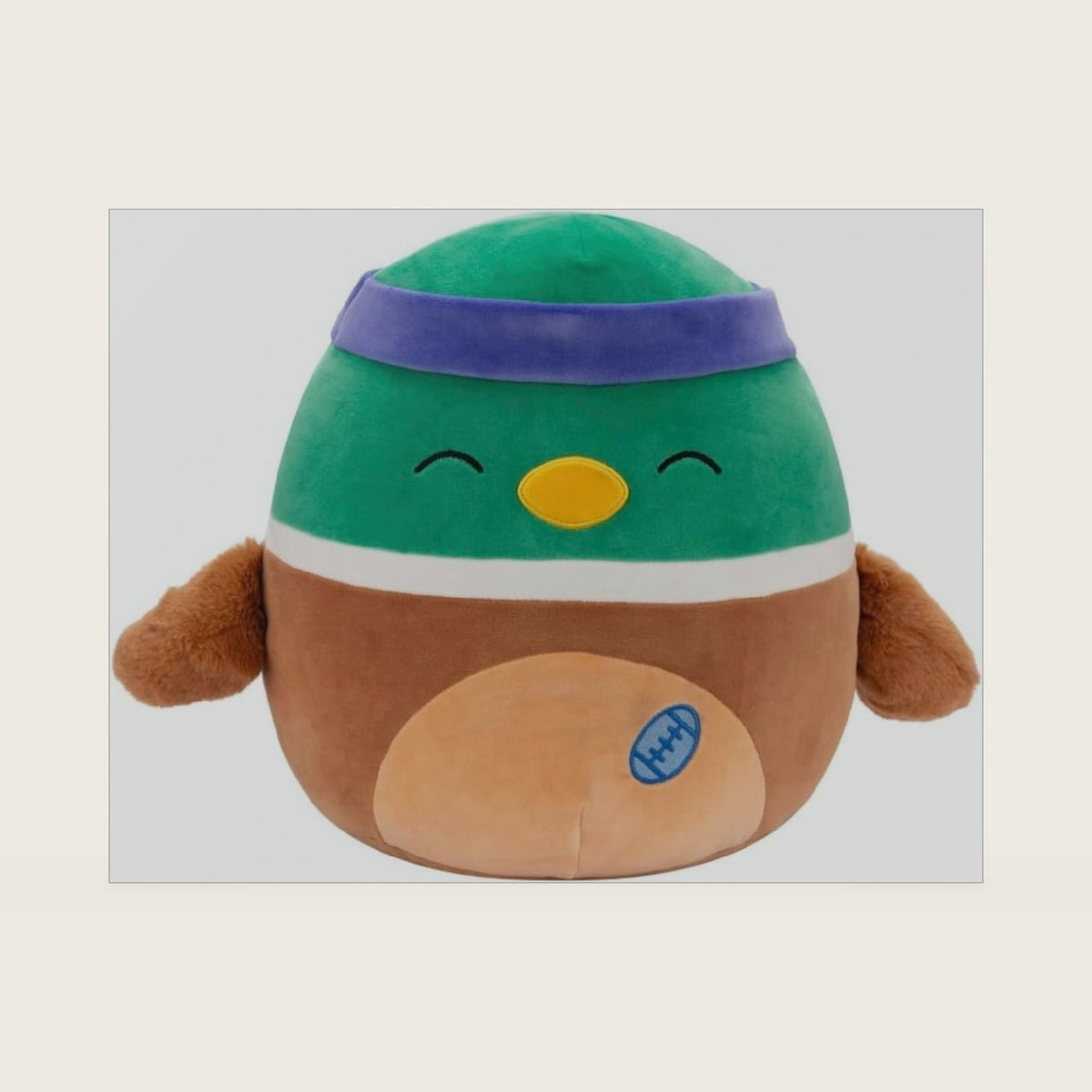 12" Avery Mallard Duck with Sweatband and Rugby Ball Medium Plush
