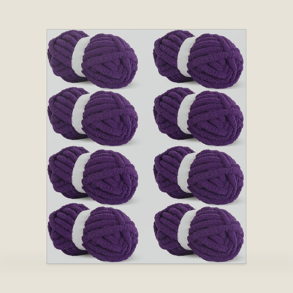 Hombys Dark Purple Chunky Chenille Yarn for Crocheting and Knitting, Super Bulky Thick Fluffy Yarn for Hand Knitting Blanket, Soft Plush Yarn, 8 Jumbo Pack (27 yds, 8 oz Each Skein)