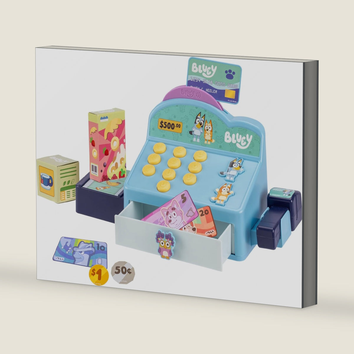 Bluey Cash Register Playset, Interactive Play Register with Scanner