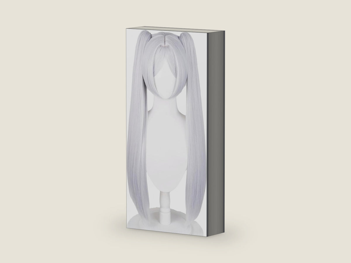 Anime Frieren Cosplay Silver Long Straight Wig for Women at the Funeral, Girls Halloween Costume Party Synthetic Hair for Halloween Party Hair Wig + Wig Cap