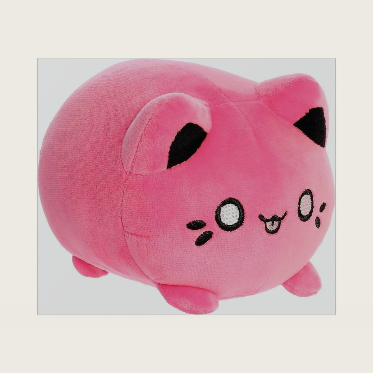 ® Enchanting Tasty Peach® Vivid Pink Meowchi Stuffed Animal - Bright & Colorful Design - Showpiece Plush - 7 Inches