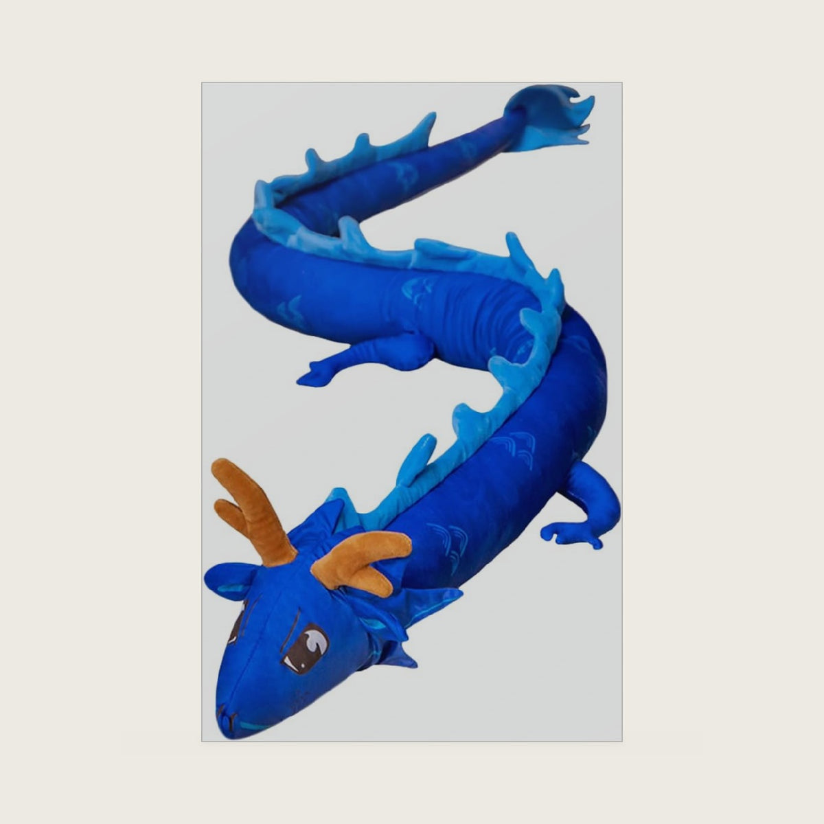 ELAINREN Long Blue Dragon Stuffed Toy Pillow,86''Chinese Dragon Plush Doll