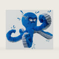 LEGEND SANDY Tough Dog Toys, Stuffed Chew Large Dog Toys to Keep Them Busy, Interactive Squeaky Tug of War Doggie Toy, Crinkle Blue Octopus