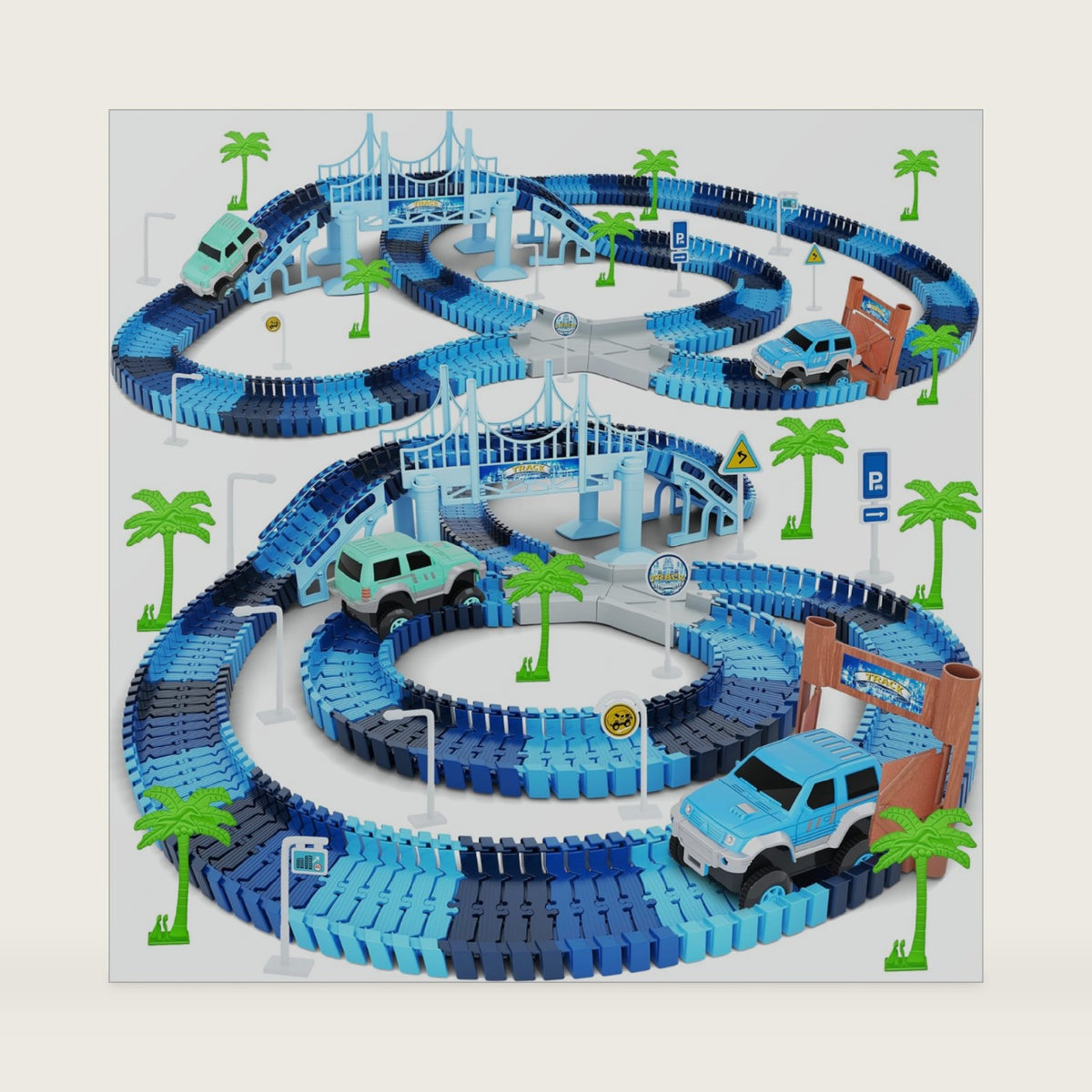 Track Car Toys, 269 PCS Create A Frozen World Race Road Racing Tracks Toy