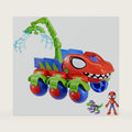 Spidey and his Amazing Friends Marvel Dino-Webs Crawler Toy Car Playset, Spider-Man & Goblin Raptor 4-Inch Action Figures, Kids Ages 3 & Up