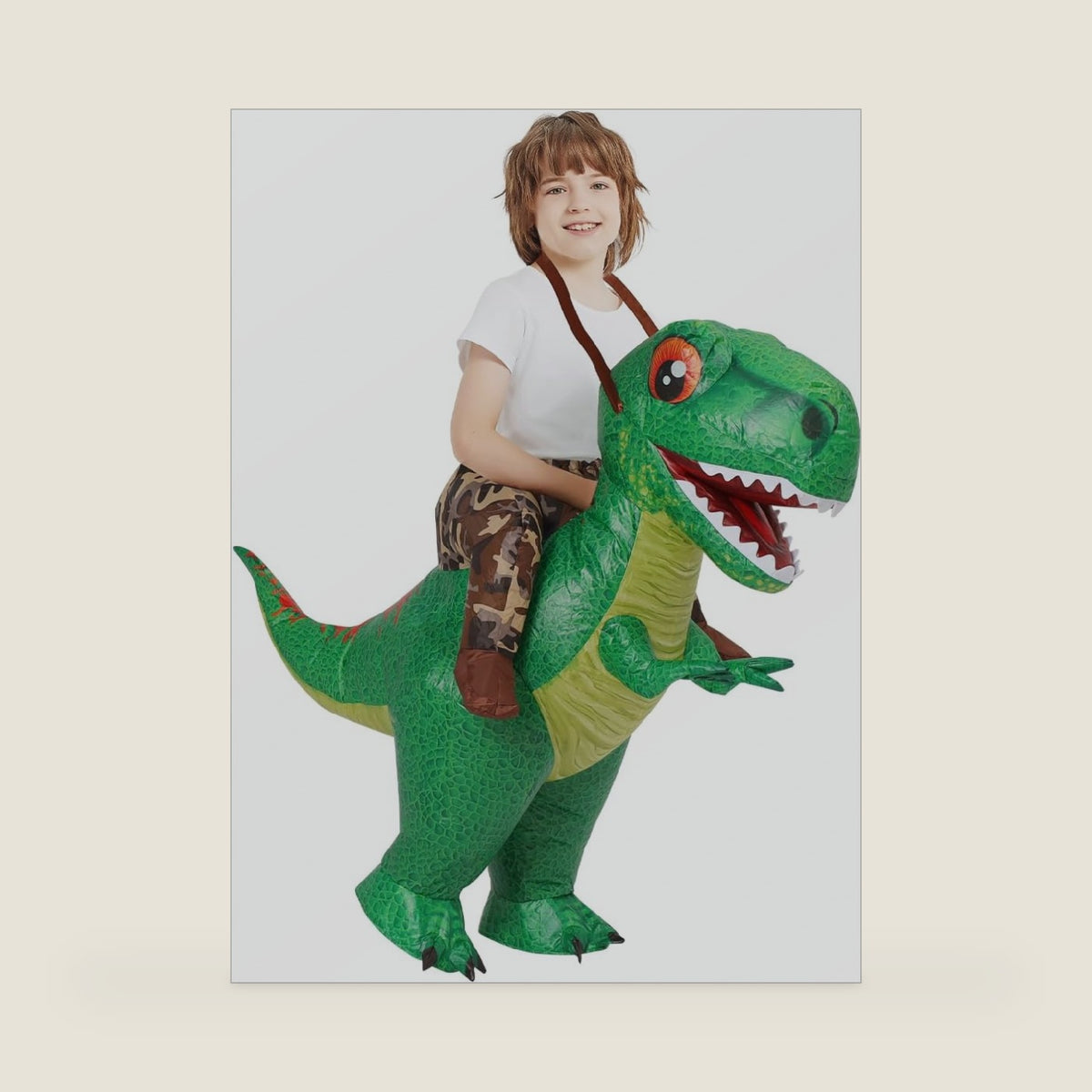 COMIN Inflatable Dinosaur Costume Kids Blow Up T Rex Dino Costumes Funny Fancy Dress for Halloween Party