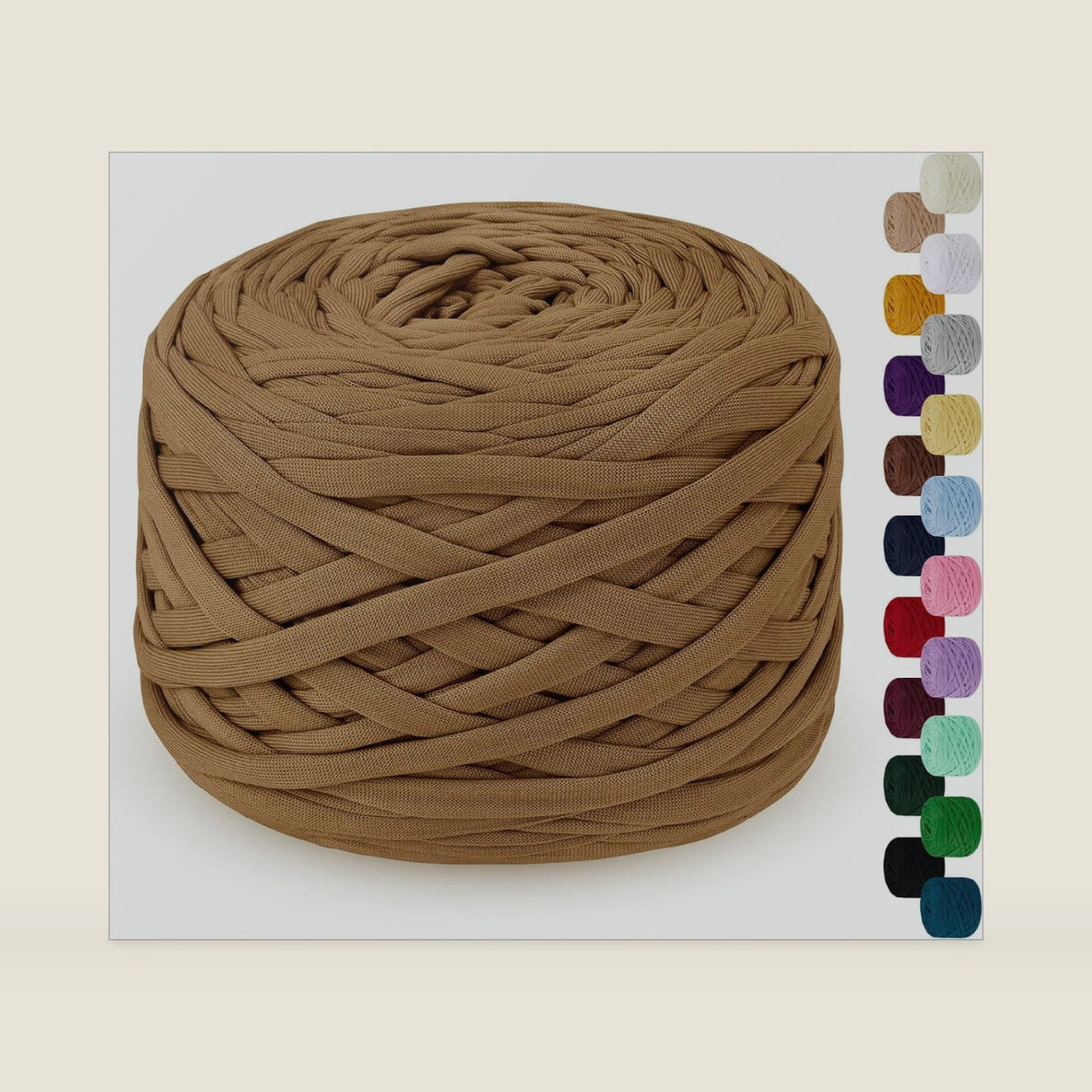 285g T-Shirt Yarn for Crocheting 109 Yards Elastic Ribbon Thick Fabric, Knitting for Crochet Bag, Blanket, Basket, DIY Projects, Home Decor (Alpaca)