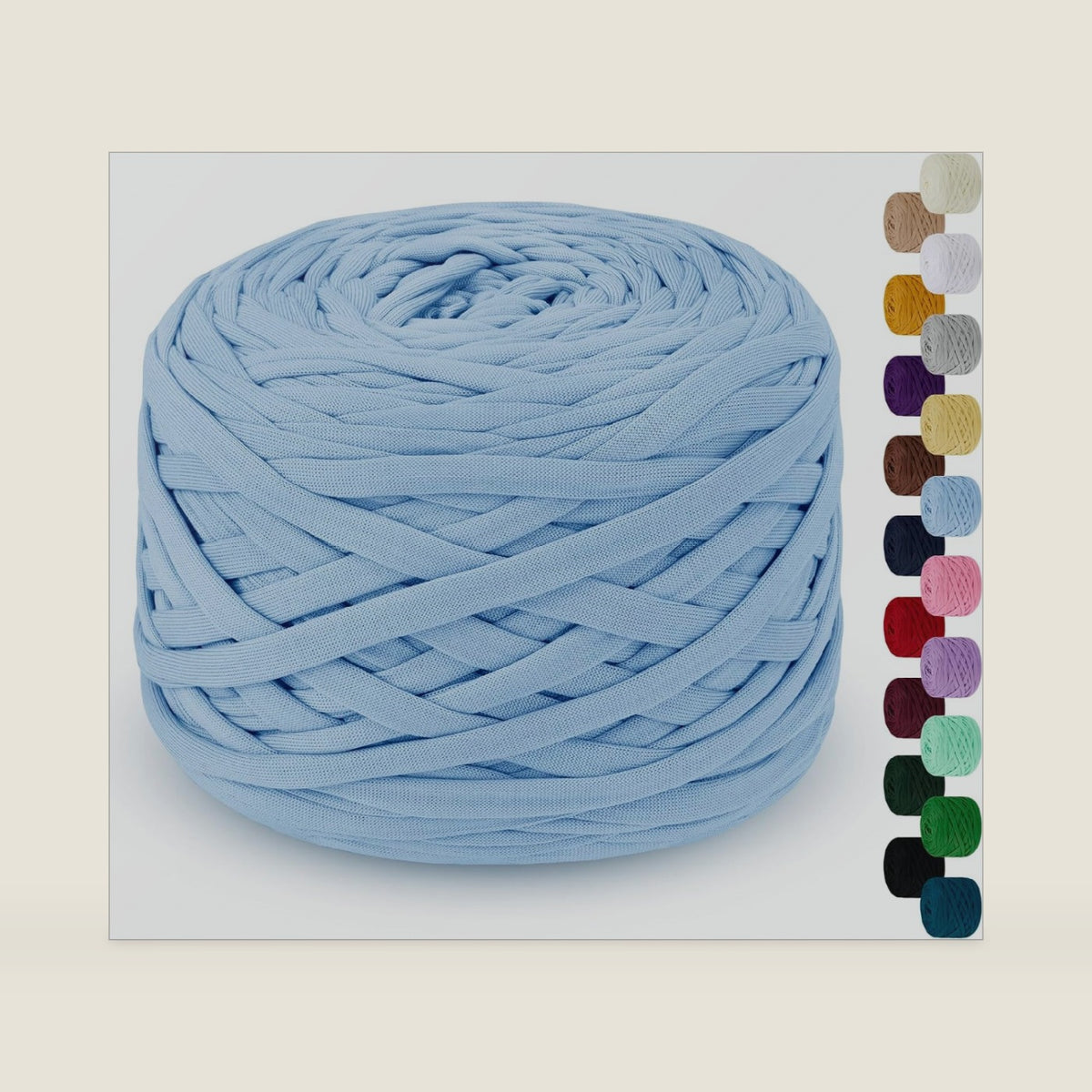 285g T Shirt Yarn for Crocheting 109 Yards Elastic Ribbon Thick Crochet Fabric Knitting T-Shirt Yarn for Crochet Bag, Blanket, Basket, DIY Projects, Home Decor (Sky Blue)