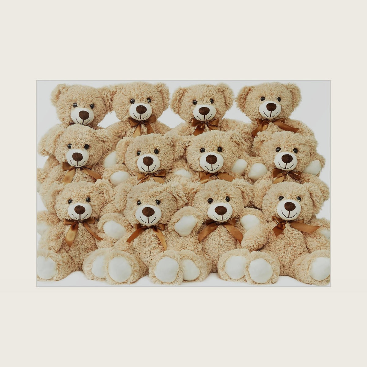 12 Pack Teddy Bears Bulk 13.5 inch Small Teddy Bear Stuffed Bears for Baby Shower Centerpiece Decorations for Christmas Valentine's Mother's Day for Kids or Adults (12 Light Brown)